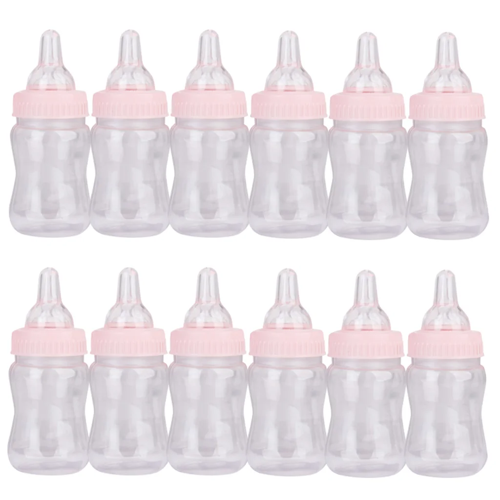 New Hot Sale 12x Milk Bottles Baby Shower Christening Favors Party Decor Girls Boys Party Supplies Candy Box Home Decoration