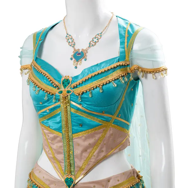  Hotcostyle Princess Jasmine Dress Aladdin's Lamp Organza  Cosplay Costume 2pcs : Clothing, Shoes & Jewelry