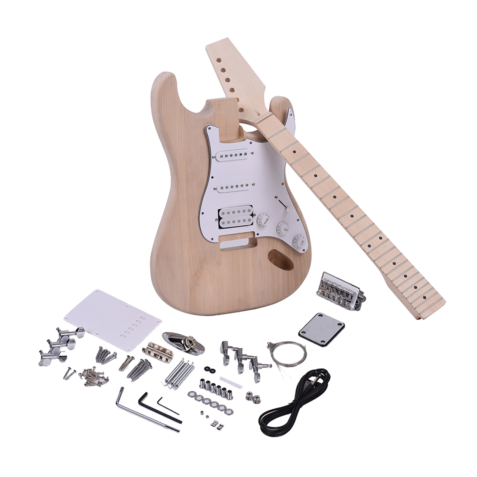 1Set Professional Unfinished DIY Electric Guitar Kit DIY Rosewood Fretboard
