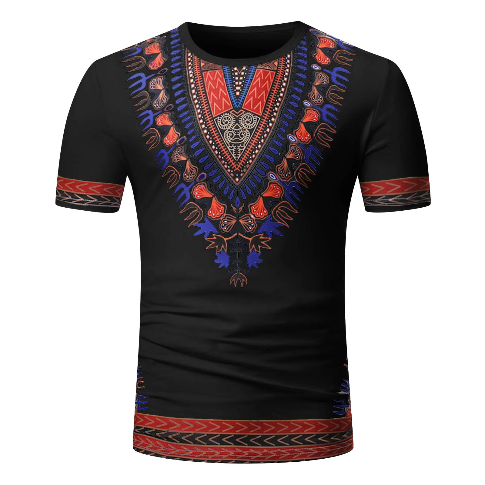 T-shirt manches courtes homme Dashiki Wax Vintage 5