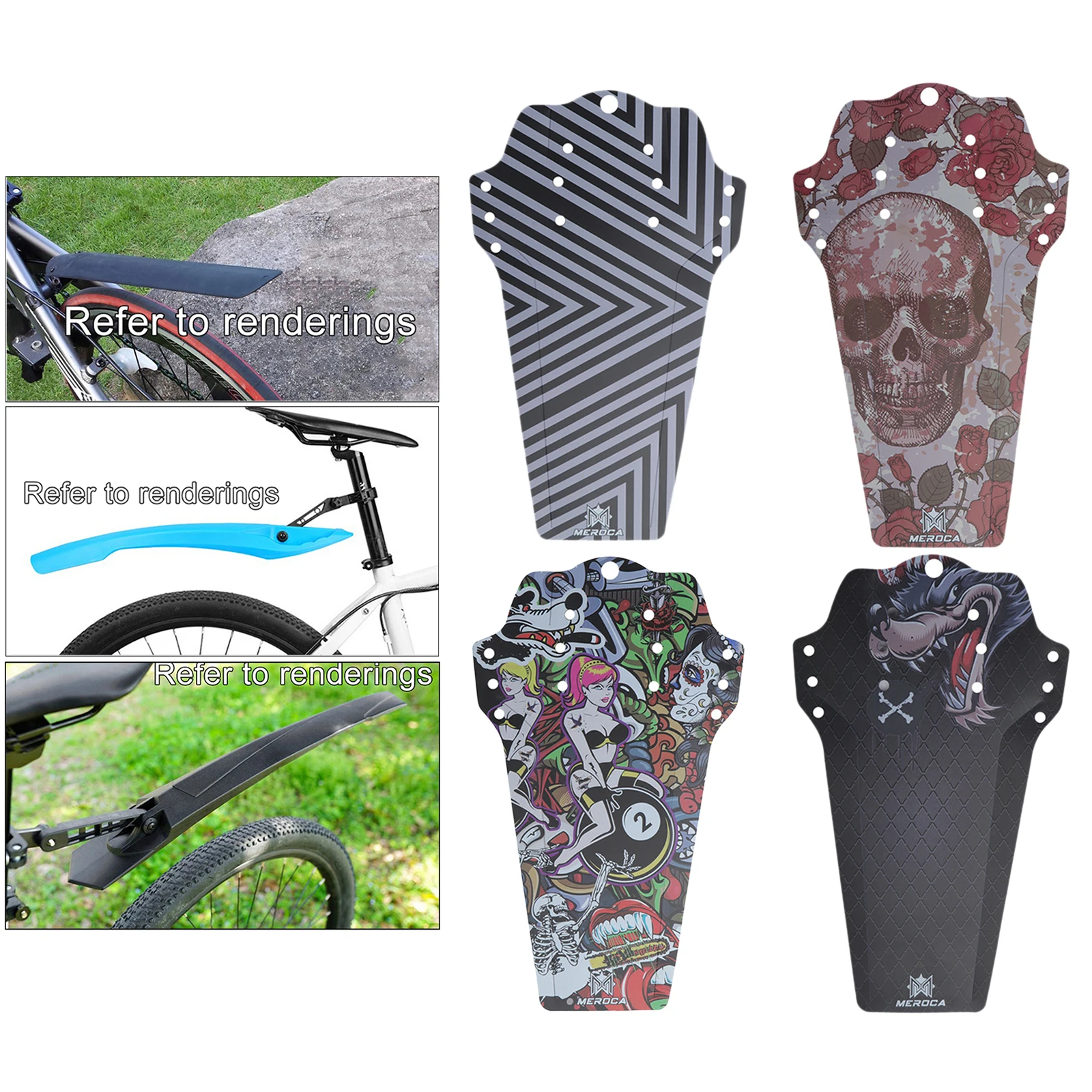 Bicycle Mudguards Mountain Bike Fenders Carbon Fiber MTB Mudguard Bicycle Fenders Front Rear Compatible
