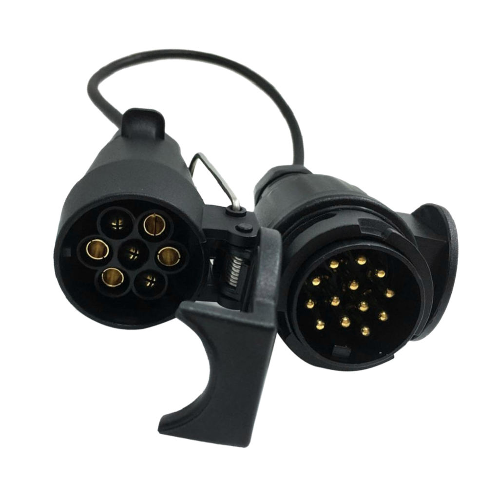 Waterproof Towbar Towing Plug Socket 7Pin to 13Pin Trailer Truck Electric EU