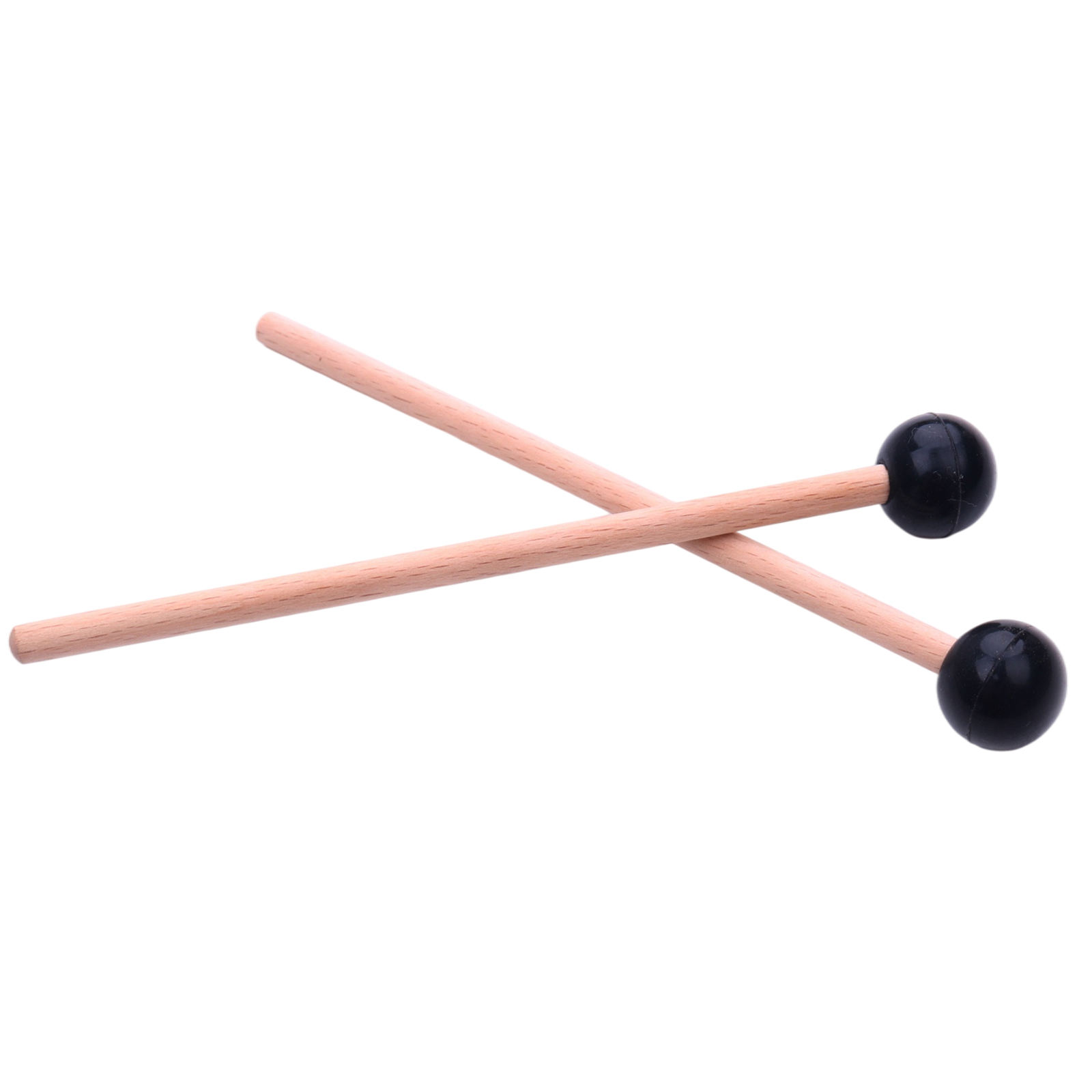 2x Professional Solid Wood Drumstick Rubber Head Marimba Mallets Accessories