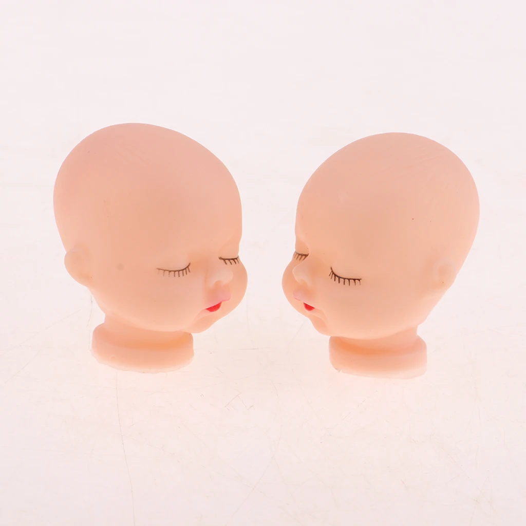 10 Pieces Red Lips Sleeping Baby Heads Shape for Miniature Doll