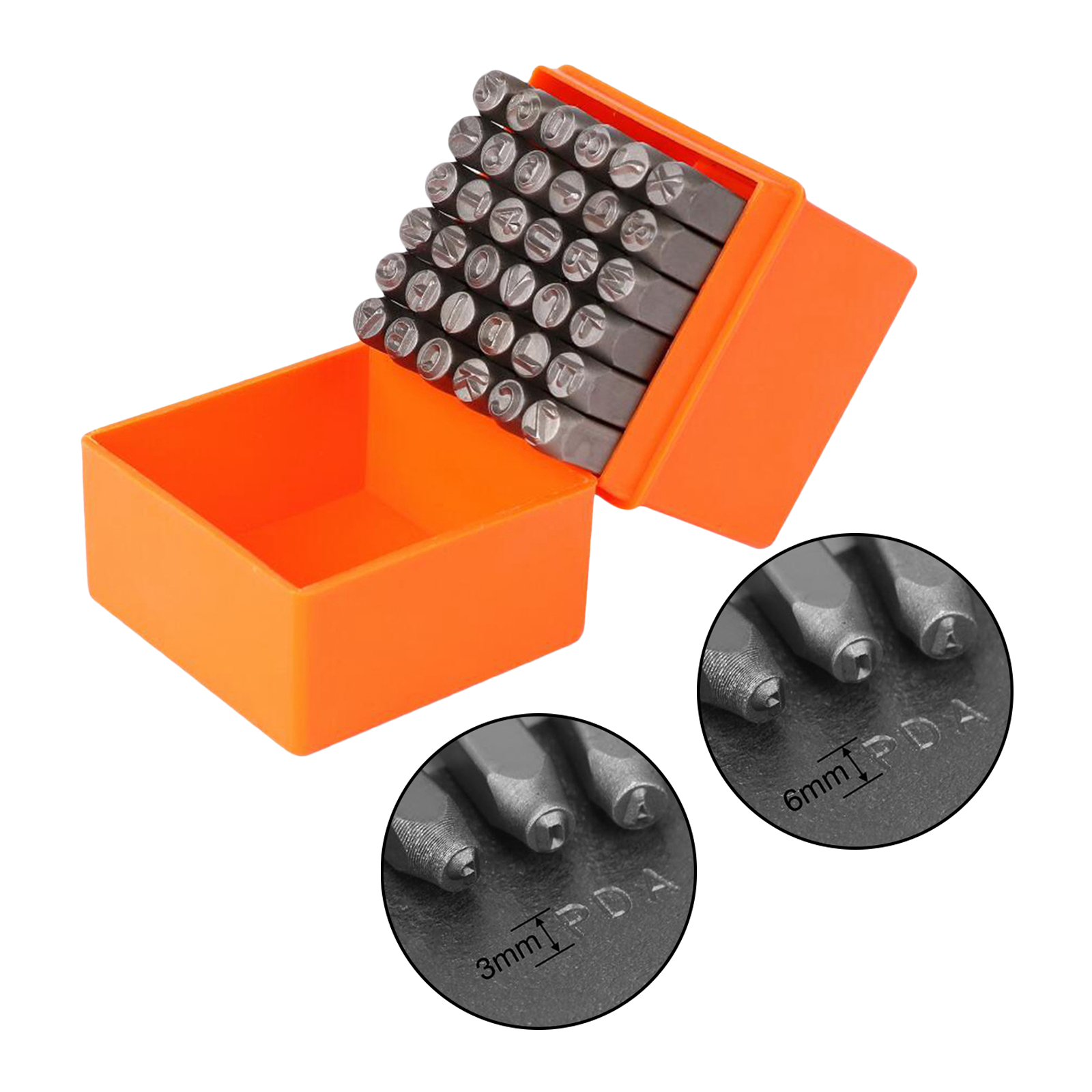36pcs Number & Capital Letter Stamp Set (A-Z & 0-9) Punch Set for Imprinting Metal, Plastic, Wood, Leather