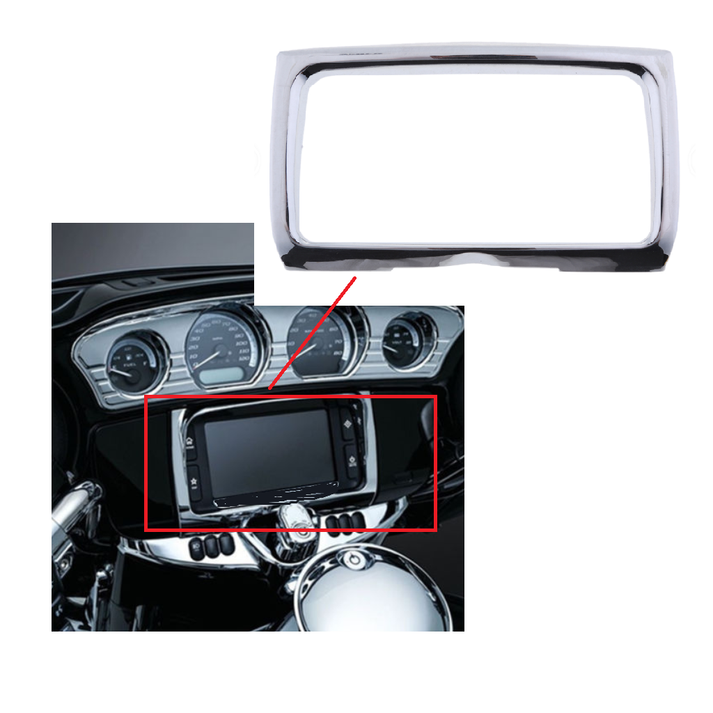 Motorcycle Motorbike Tri-Line Stereo Trim Kit Front Gauge Cover for Harley