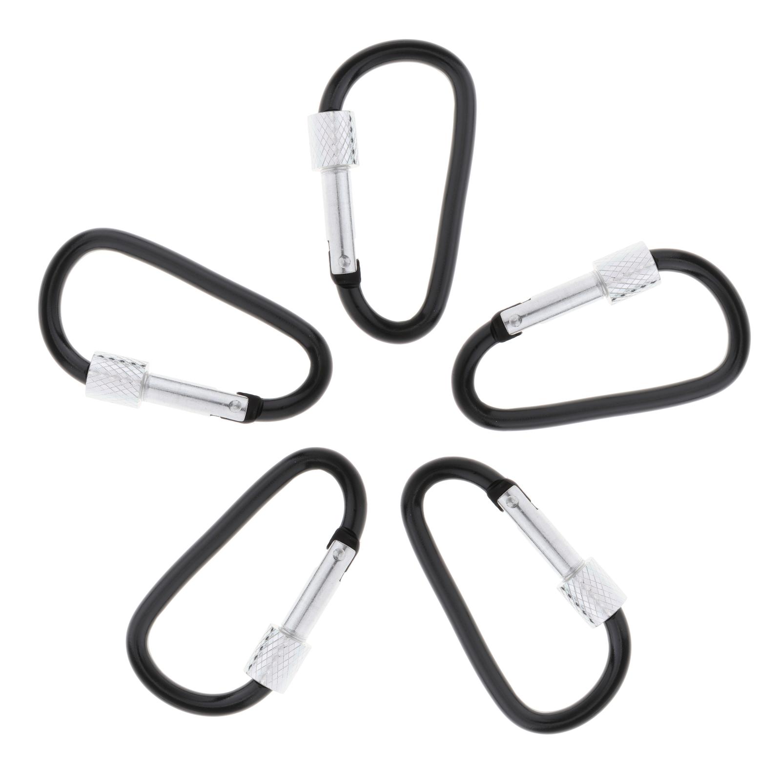 5x Carabiner Clips Hiking Keychain Dog Leash D-Ring Buckle Backpack Accessories