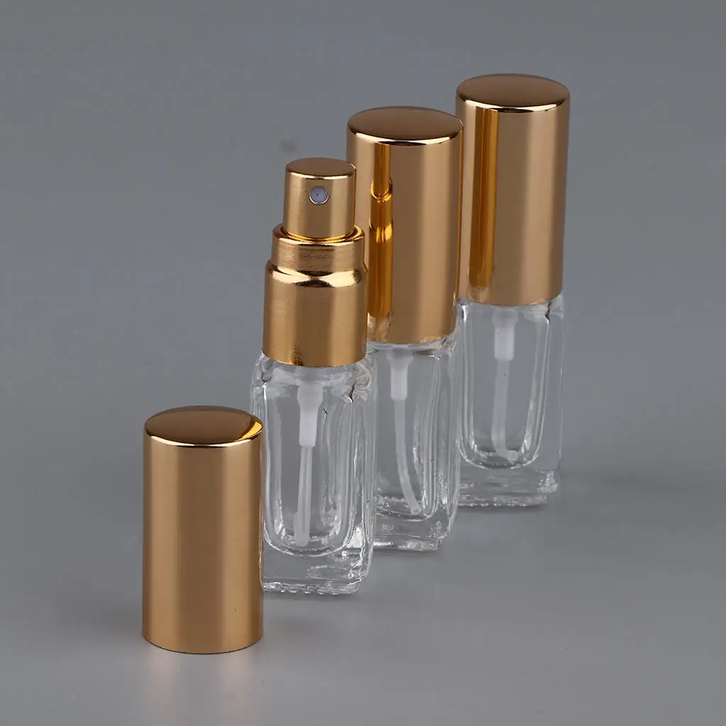 3mL Portable Travel Glass Spray Bottles Pump Fine Mist Atomizer 3Pcs for Perfume Cologne Splash Filling