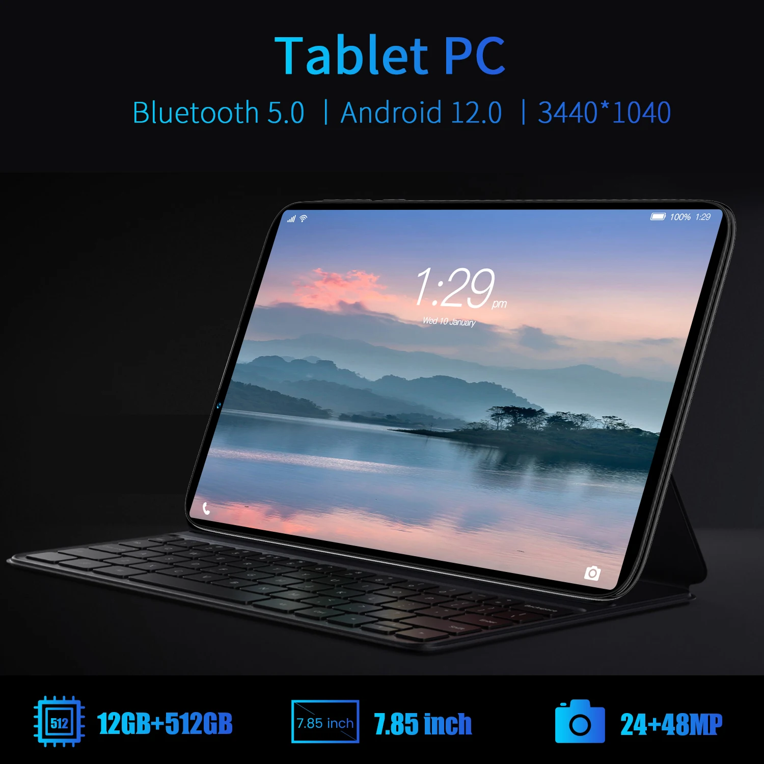M12 Pad Tablet Android12 WPS Office 8 Inch 12GB RAM 512GB ROM 48MP 5G Deca Core Dual Sim GPS Send Keyboard Google Play Tablette cheap note taking tablet