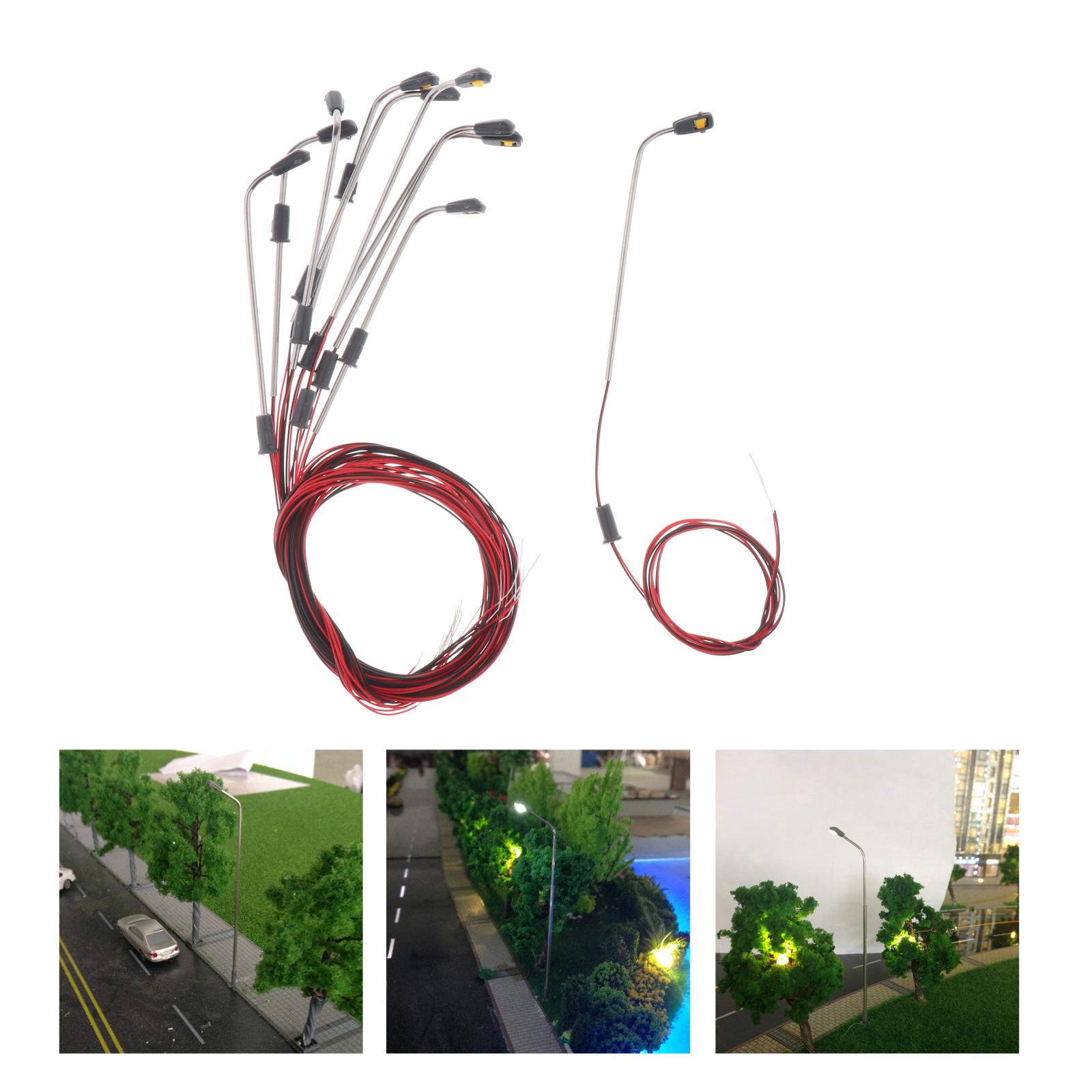 10x Railroad Scenery LED Light Garden Architecture Landscape Lamppost 1:500