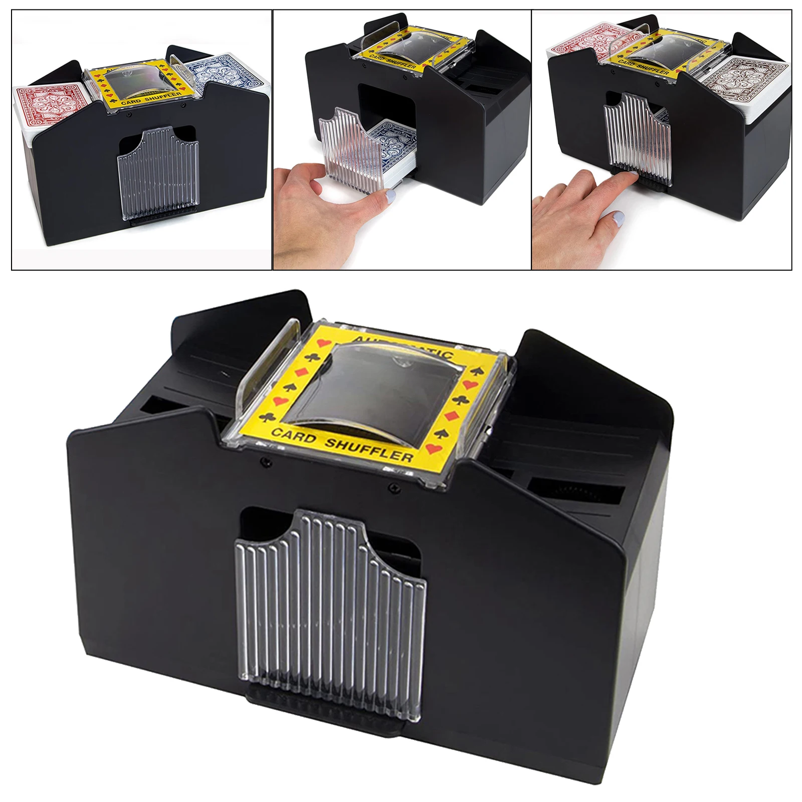4-Deck Automatic Card Shuffler,Playing Card shuffler Quiet, Easy to Use,Battery Operated