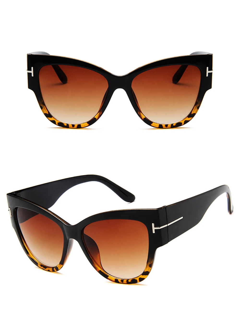 MUSELIFE New Fashion Brand Designer Cat Eye Women Sunglasses Female Gradient Points Sun Glasses Big Oculos feminino de sol UV400 cute sunglasses
