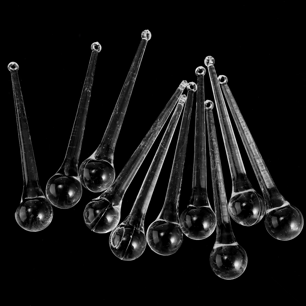 10Pcs Crystal Raindrop Chandelier Prisms Pendants Lamp DIY Suncatcher Parts