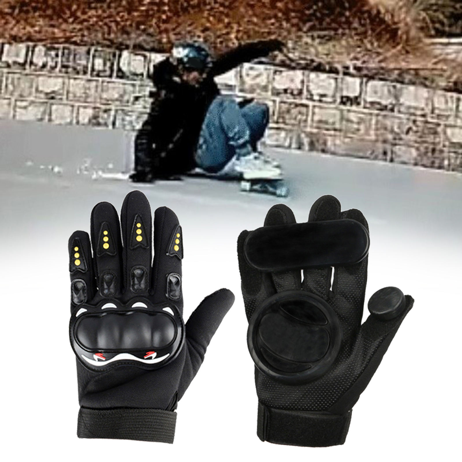 1Pair Men Skateboard Gloves With Sliders Standard Long Board Road Downhill Brake Slide Gloves For Men Sport Downhill Brake Glove