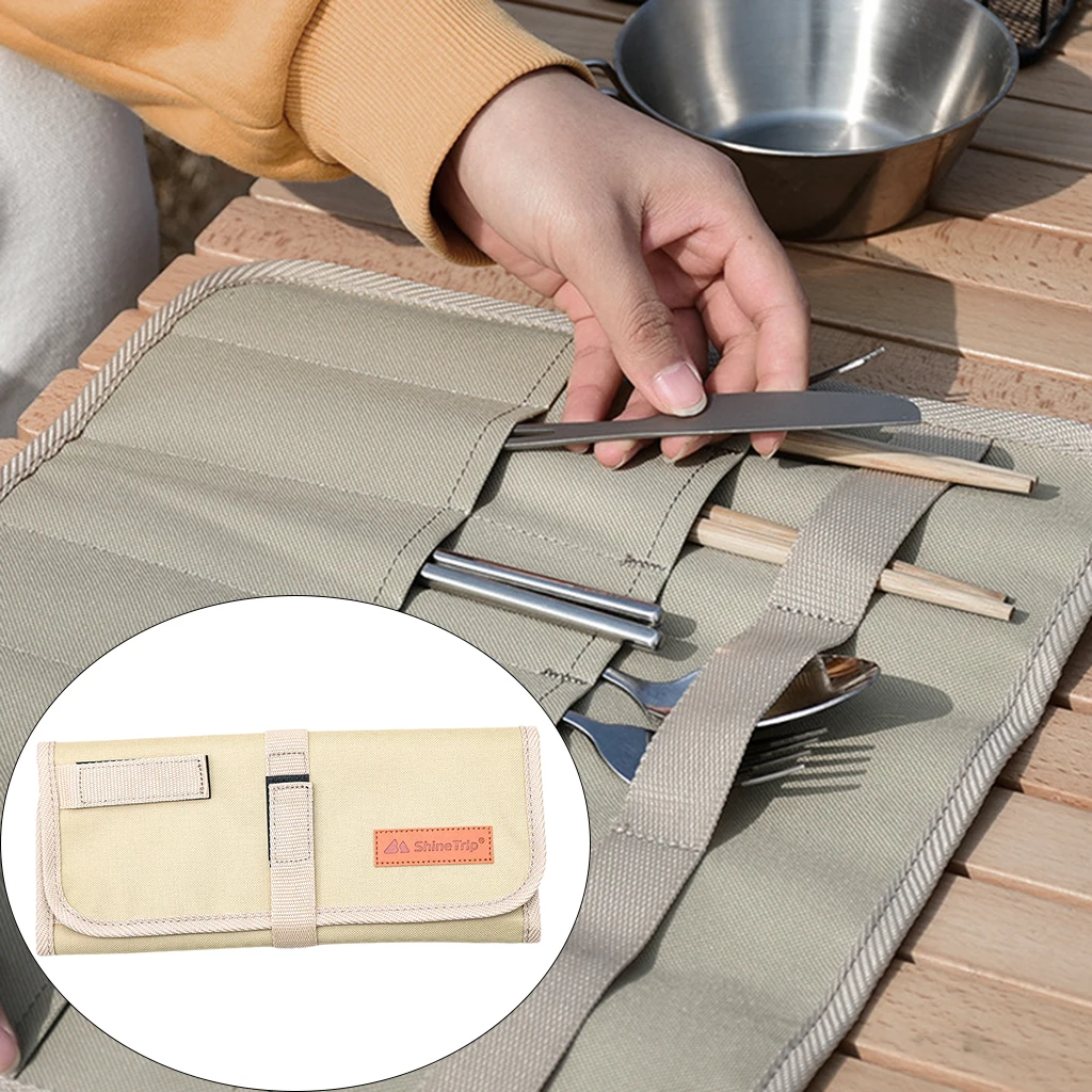 Tablewares Storage Bag Holder Waterproof Hanging Spoon Fork Cutlery Utensils Organizer Carrier Camping Supplies Kitchen Tool
