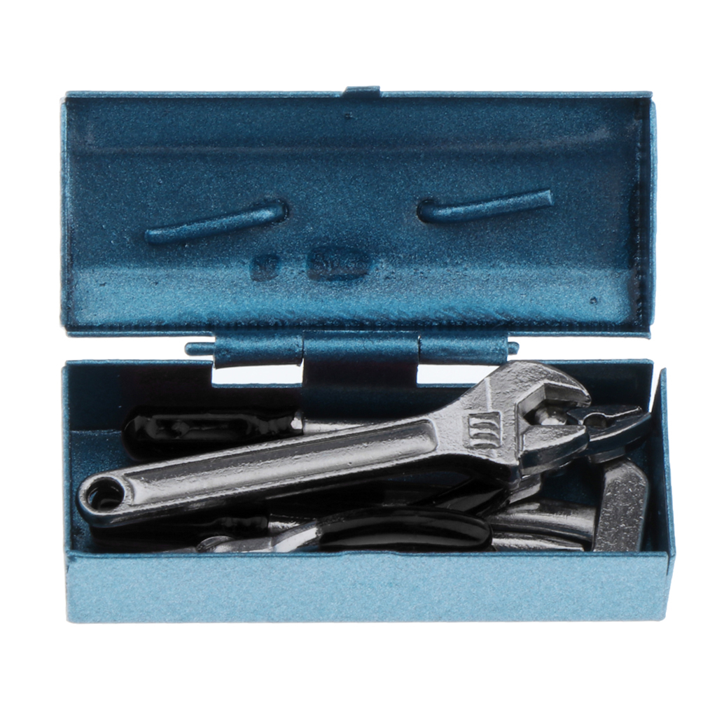 1:12 Doll House Simulation Repair Hand Tools Set Toolbox Case for Garden Garage