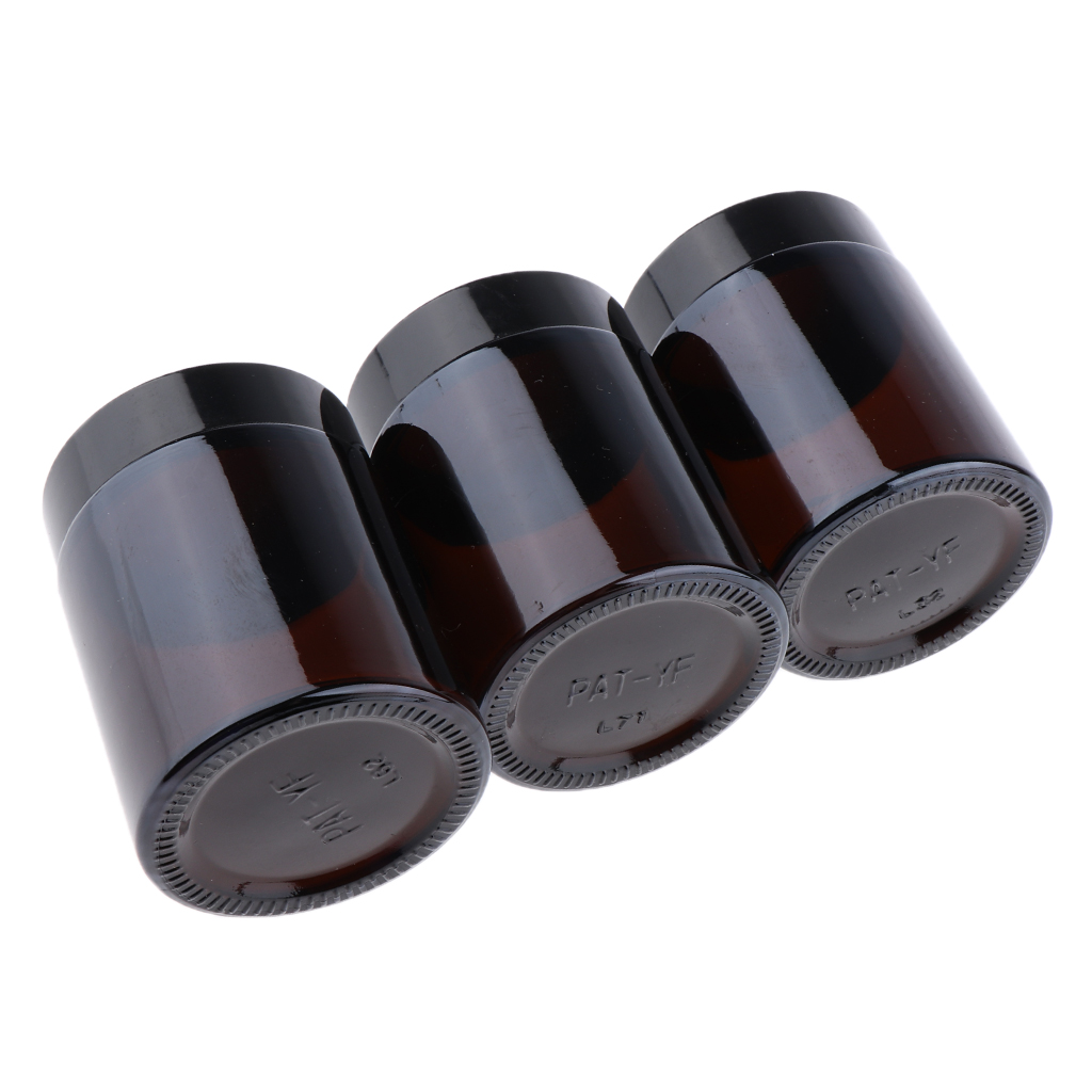 Glass Travel Bottles Containers, 3 Pack(Amber & Black) - Toiletry Cosmetic