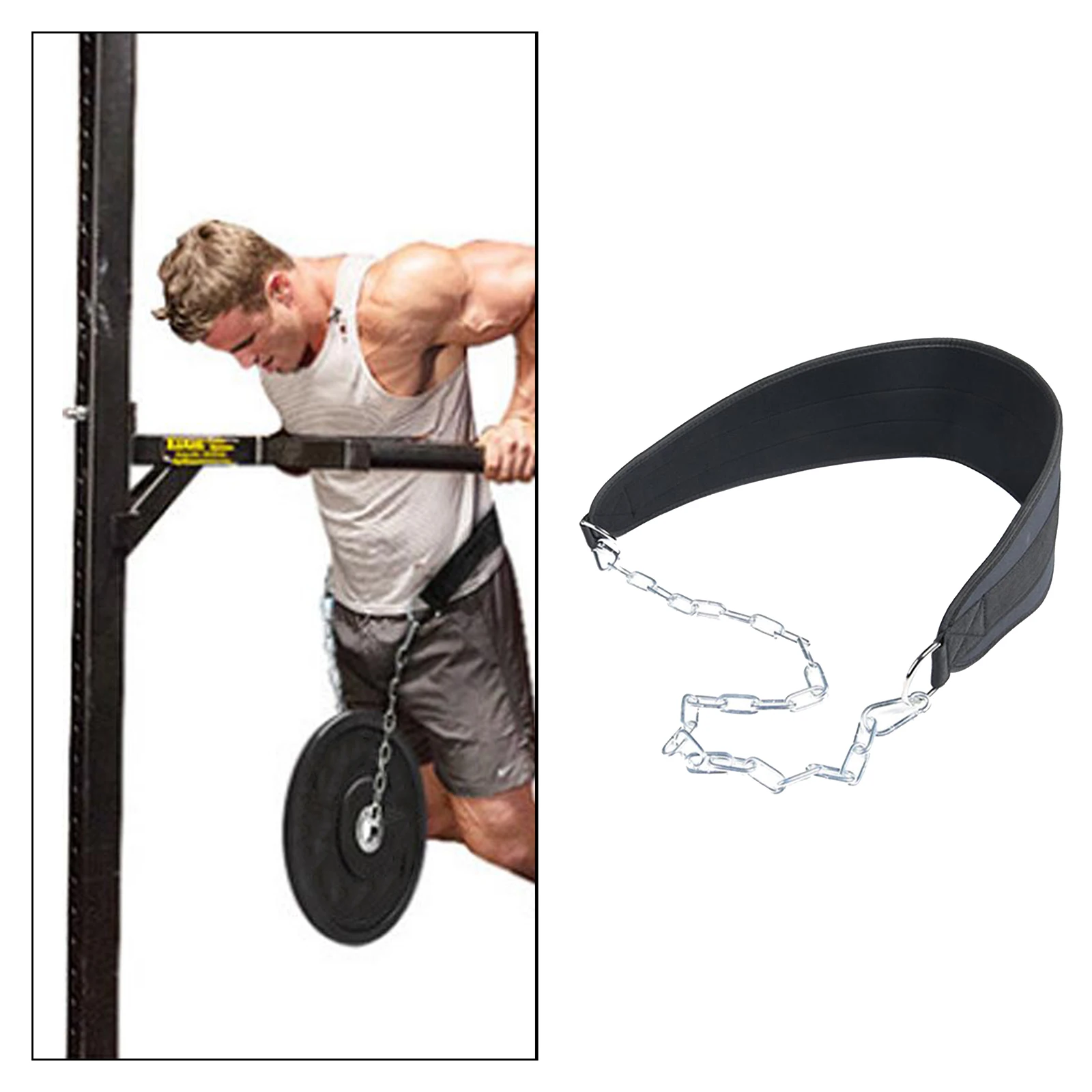 Dipping Belt Body Building Weight Lifting Chain Exercise Gym Training Athletics 