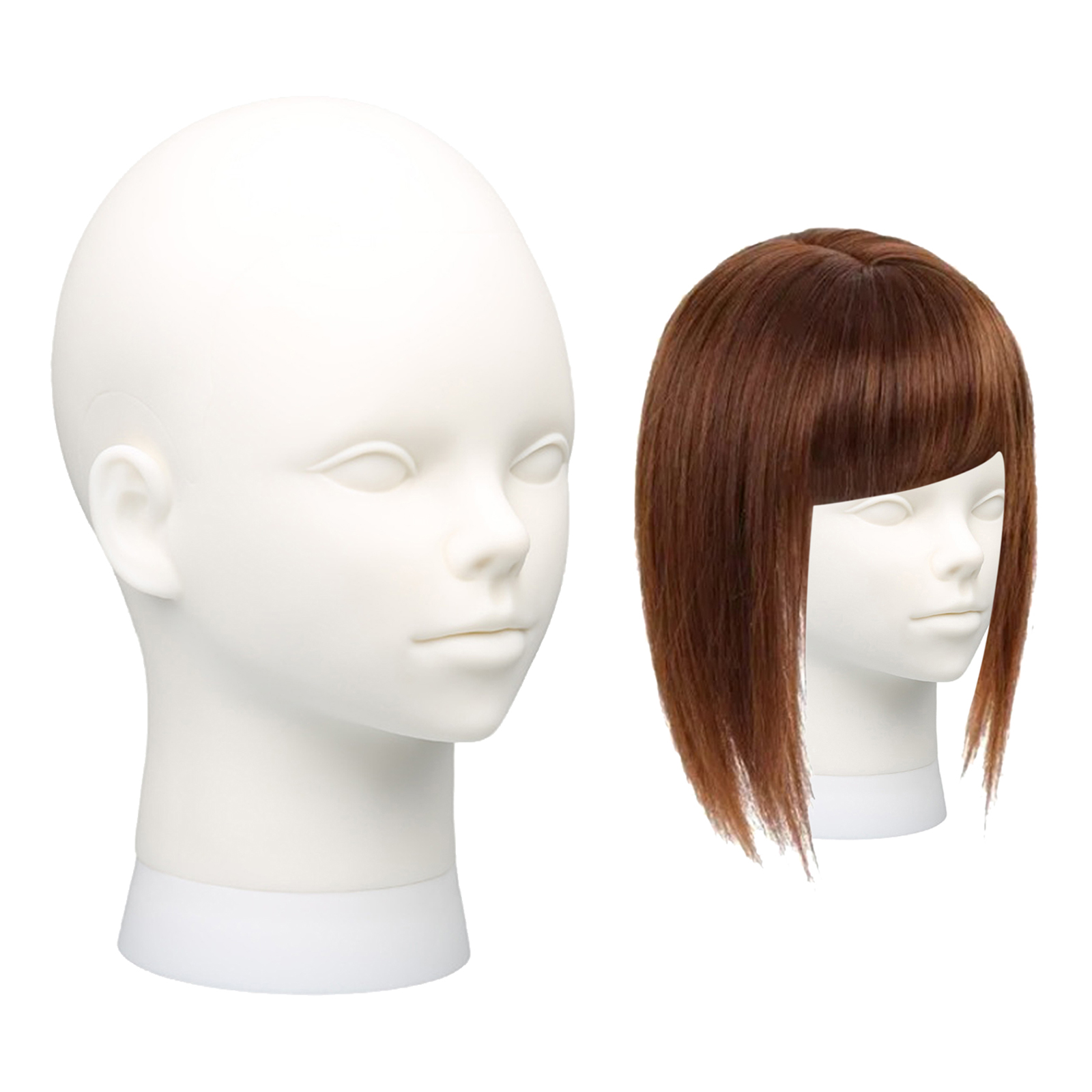 1Pc PVC Mannequin Maniking Head Model Foam Wig Hair Hat Glasses Display Head for Women Men White