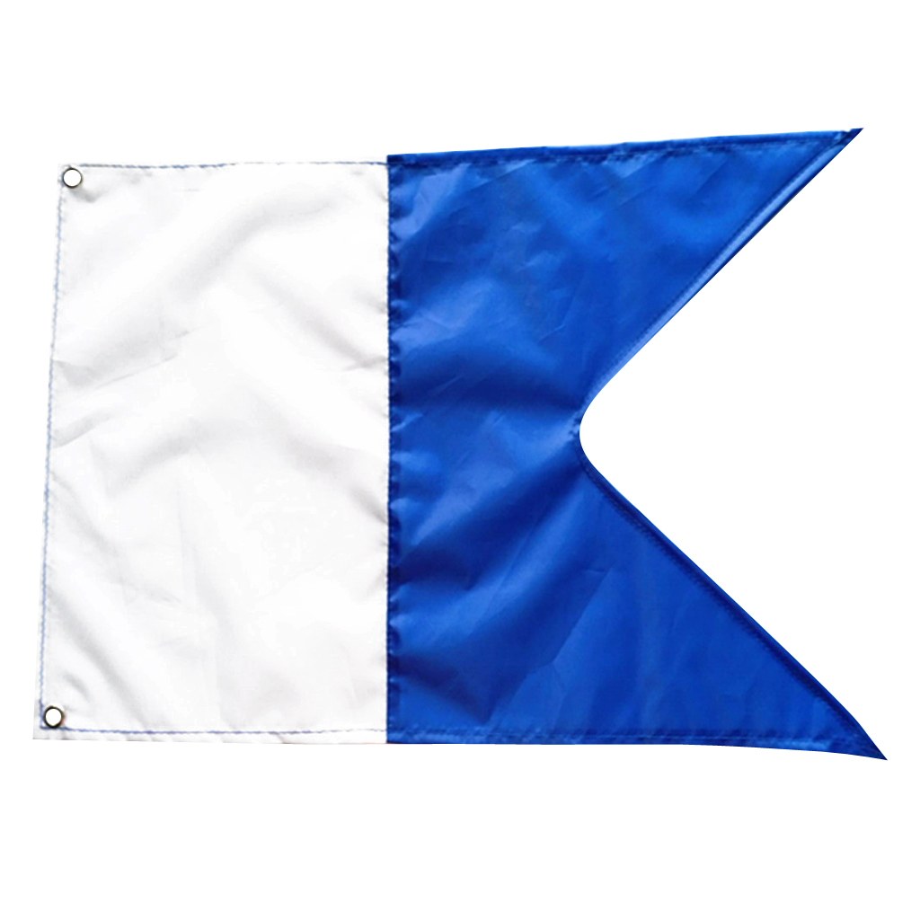 50 x 35 cm  (20 x 14 inch) Scuba Diving Dive Boat Alpha Flag National Banner International Sign - Blue and White