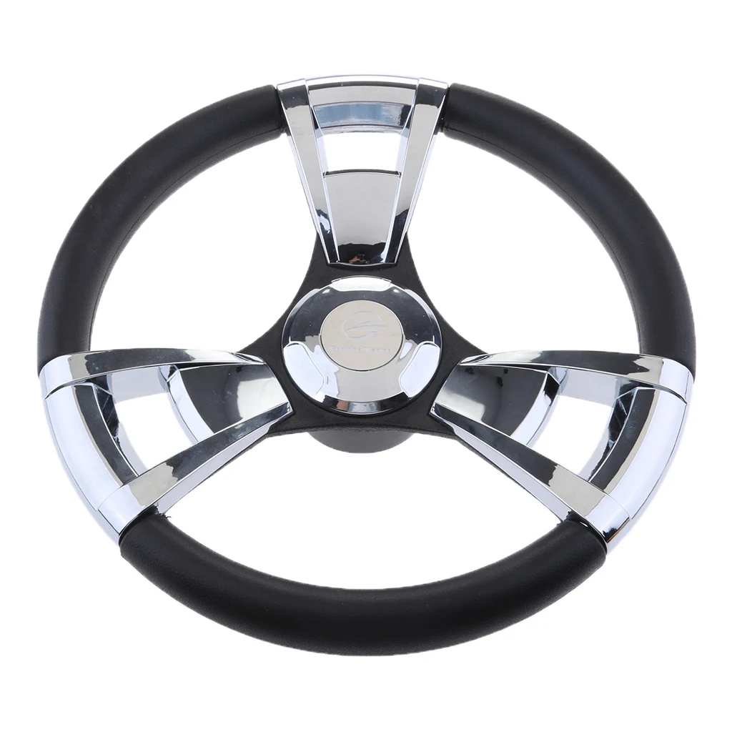 Universal Aluminum 3-Spoke Marine Boat Steering Wheel Turning Control Grip 3/4