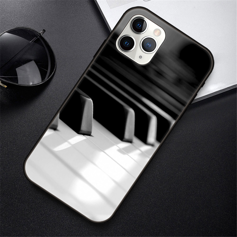 cheap iphone xr cases Phone Case For IPhone 12 Mini 11 Pro XR X MAX SE XS 5 6 6S 7 8 E Plus Black Cover Waterproof Silicone Shell piano guitar music cheap iphone 11 cases