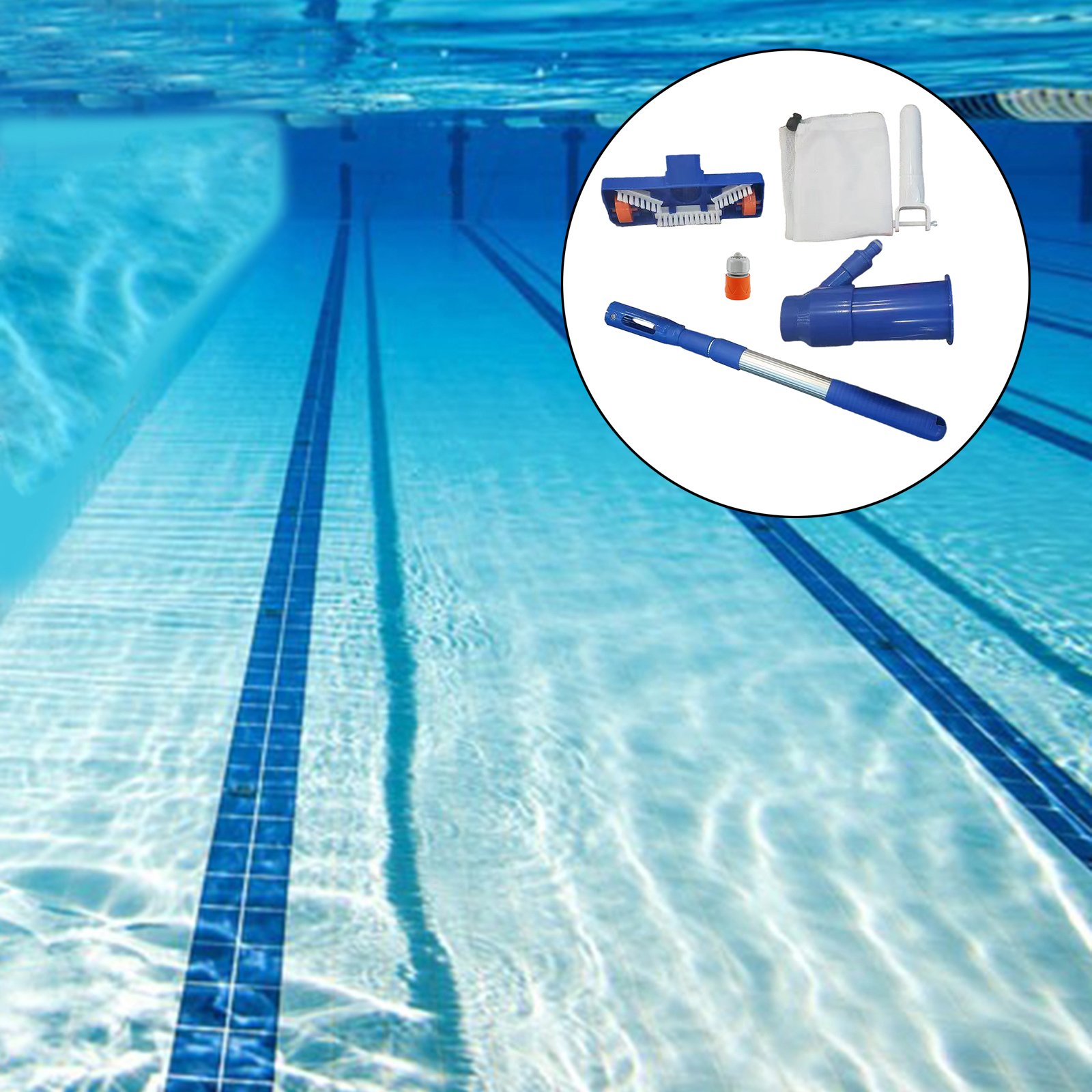Swimming Pool Cleaning Set Fine Mesh Net Water Vacuum Spray Handle Skimmer Net Fountain Pond Accessories Cleaner Tool