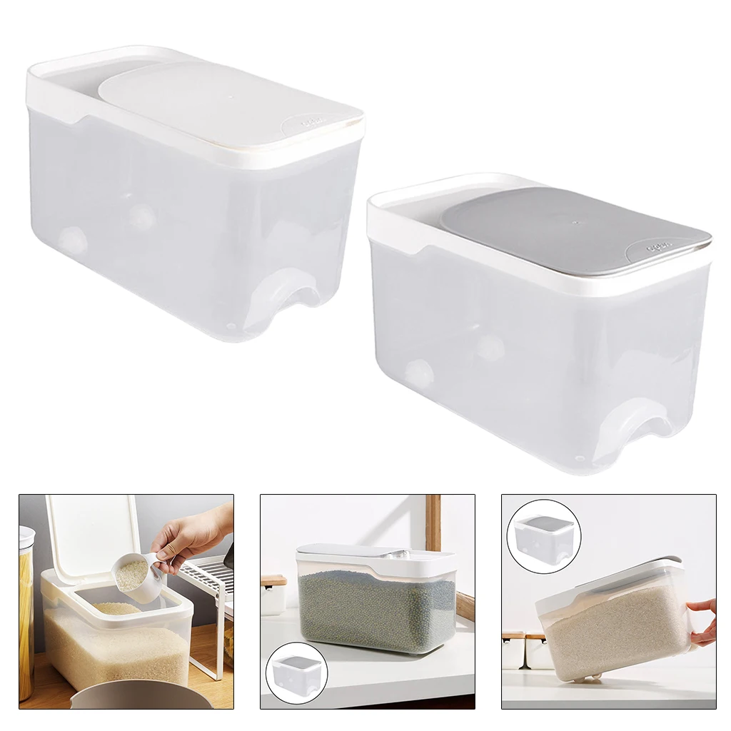 Plastic 5Kg Rice Grain Storage Box Sealed Moisture-proof Large Pet Food Storage Container Mildew Anti-Oxidation