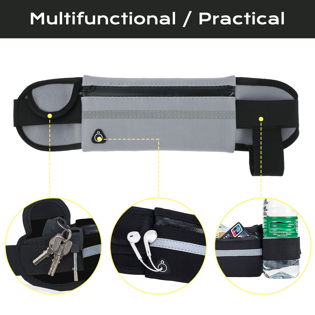 Профессиональная сумка для бега, ремень, поясная сумка, Светоотражающая  полоса, карман для бутылки с водой, водонепроницаемая для спорта |  AliExpress