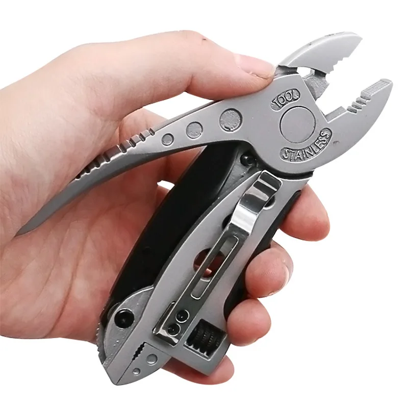 MULTI-FUNCTIONAL WRENCH TOOL PLIERS FOLADABLE SCREWDRIVER KEYCHAIN CAMPING TOOLS 