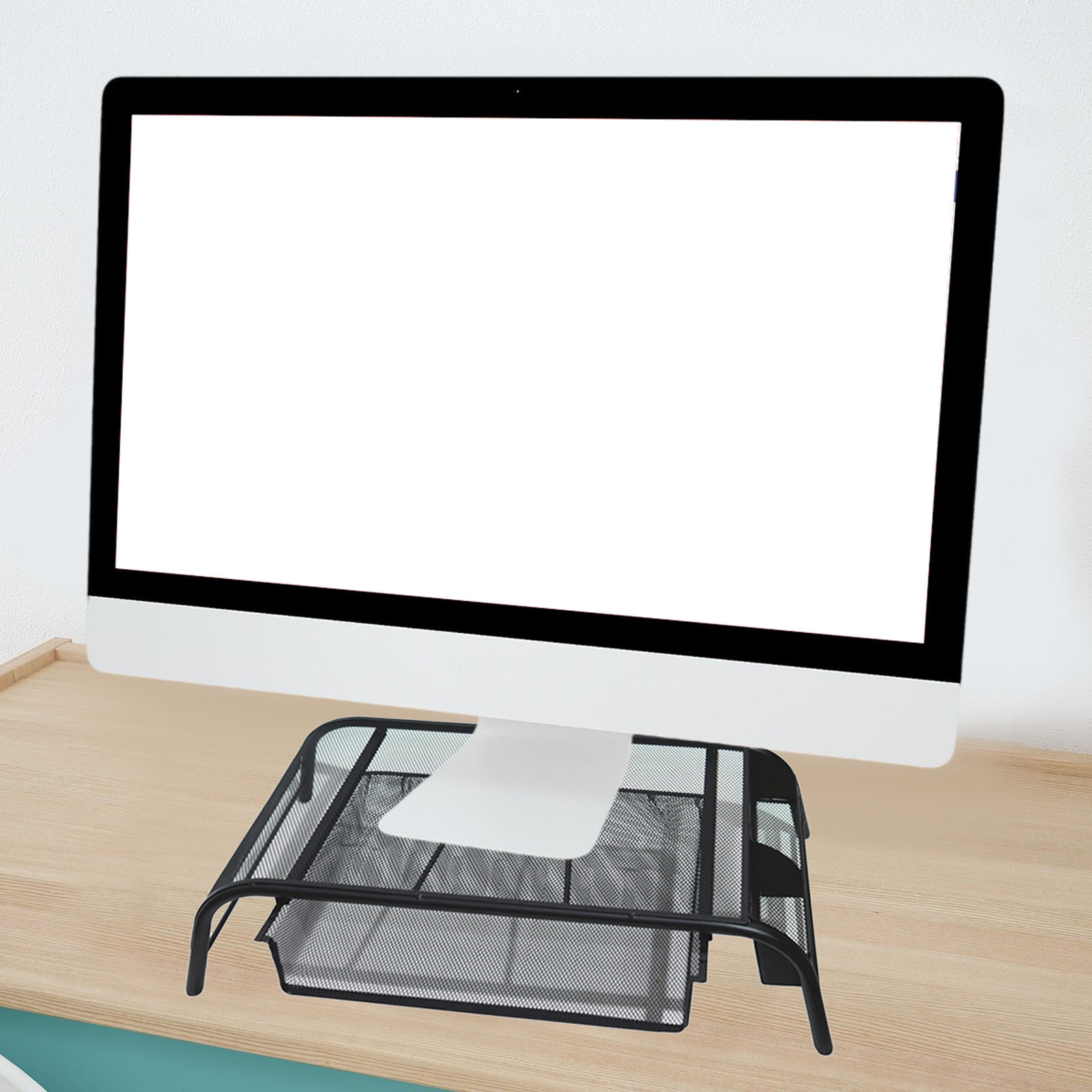 Monitor Stand Riser with Drawer Office Supplies Metal Network Stylish Desk Organizer for iMac Home Notebook PC Printer Laptop