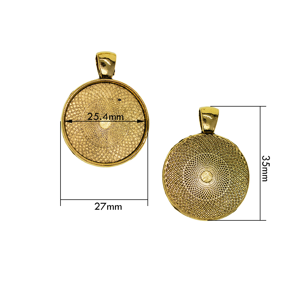 50 Pcs 1 Inch Round Bezel Charms Pendants Blanks Base Settings Tray - Jewelry Making Findings Accessories