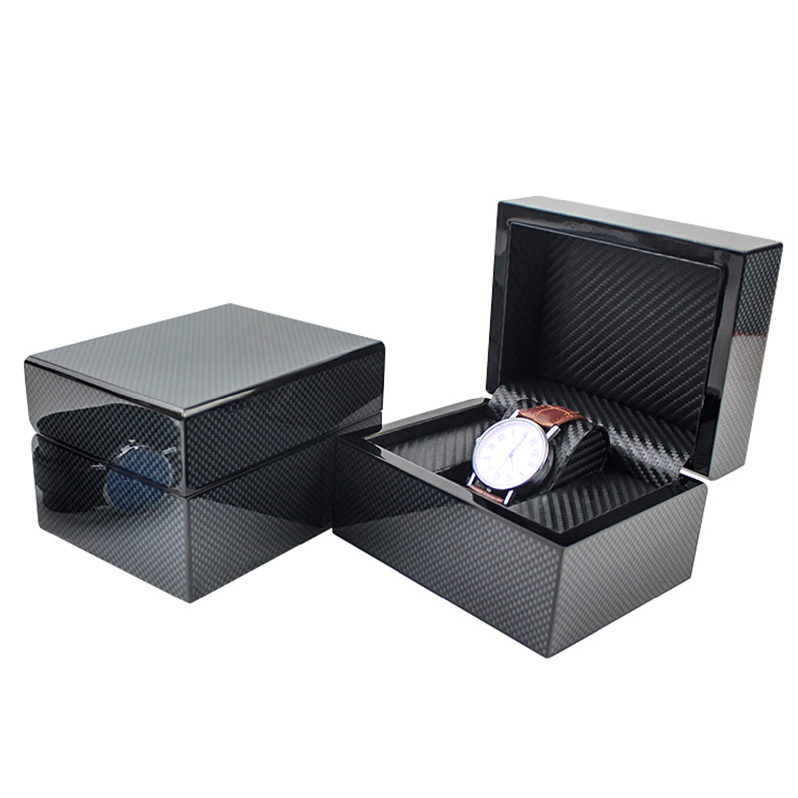 Carbon Fiber Watch Display Box Single Bracelet Organizer ? Watch Case for Large Small Watch | Jewelry Cufflinks Organizer