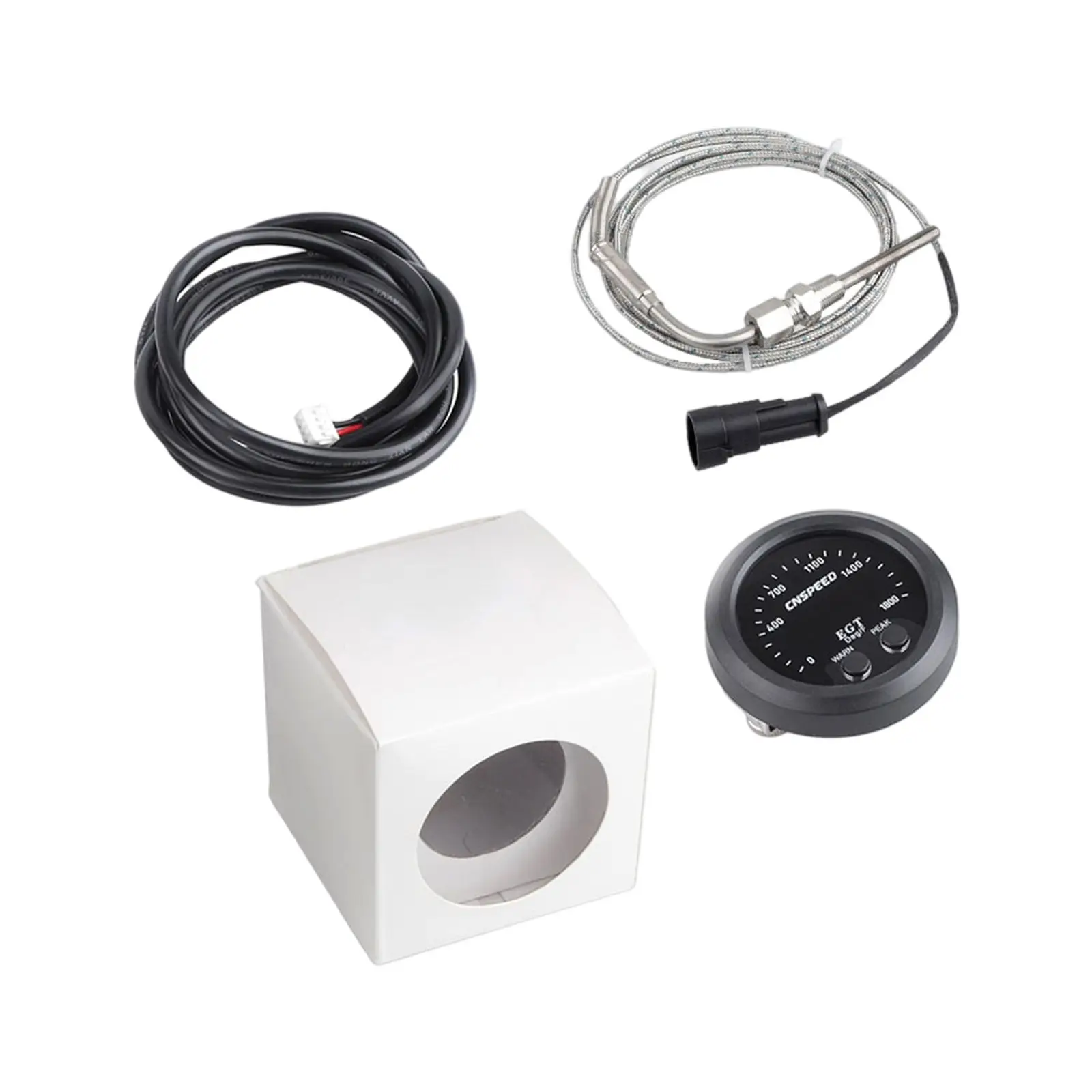 Exhaust Gas Temperature Gauge Kit Black Dial 1800 F Pyrometer Thin Temperature Meter Temp Gauge for Oil Transmission Temp