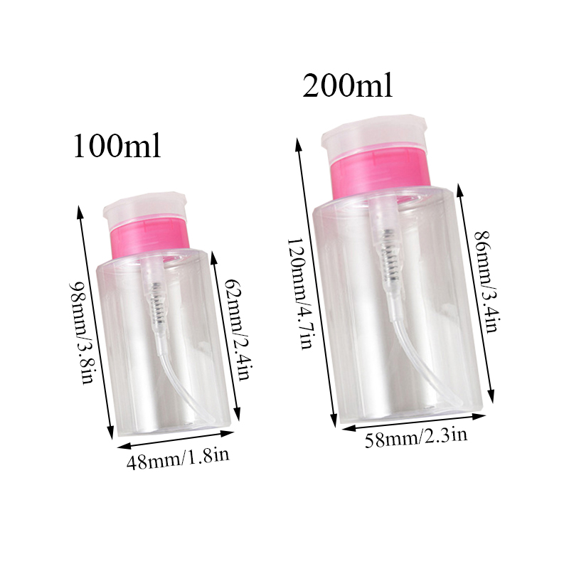 Best of 100ml 200ml Refillable Bottles Liquid Press Pumping Dispenser Bottle Push-type Bottling Plastic Nail Polish Remover Bottle Reviews & Tips - Image 4