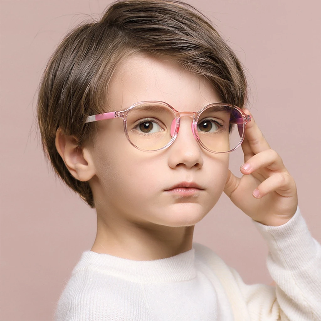Round Anti Blue Light Kids Glasses Children Boy Girls Computer Optical Frame Reflective Blocking Eyeglasses UV400 Filter