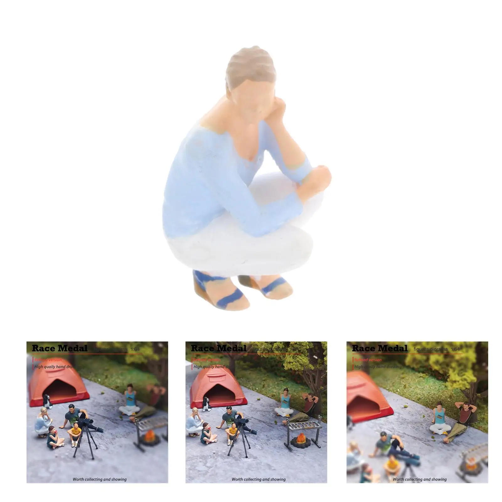 1/64 Miniature Figure Doll Camping BBQ Scenes Toys for Fire Wheel S Scale