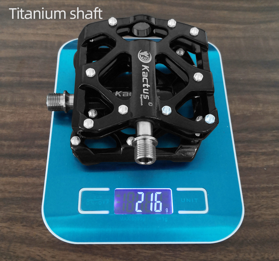KACTUS Ultralight Titanium Axle MTB Road Bike Pedals Magnesium Alloy Body BMX Anti Skid XC DH 18T Cycling Part MTB Accessories