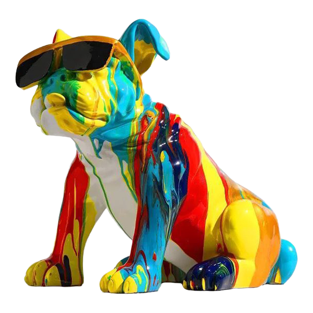 Nordic Painted Colorful   Collectible Dog Figurine Sculpture Statue Ornament Art Crafts Sculpture Ornament Gifts Decor