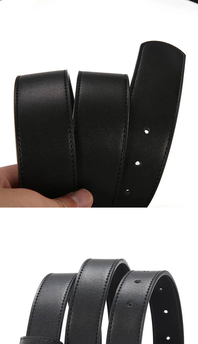 genuine leather belt New Luxury Casual Genuine Leather Design Belt for Women and Men High Quality Letter no Buckle Ceinture Jeans Dress Decorative military web belt