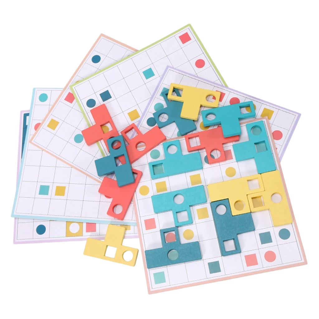 Wooden Tangram Jigsaw Board Puzzles Blocks Puzzle Brain Teasers Toy Early Educational Toy Gifts