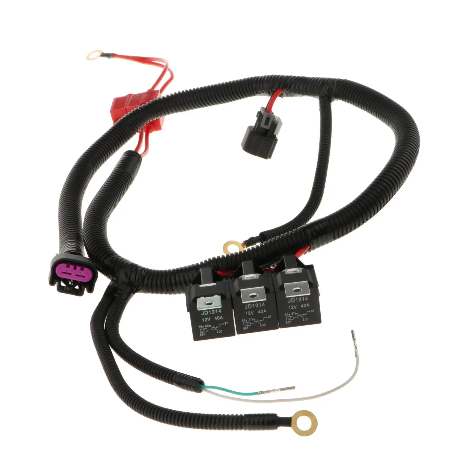 200mm Practical Electric Cooling Fan Wire Harness Kit, Dual Electric Fan Upgrade Wiring Harness