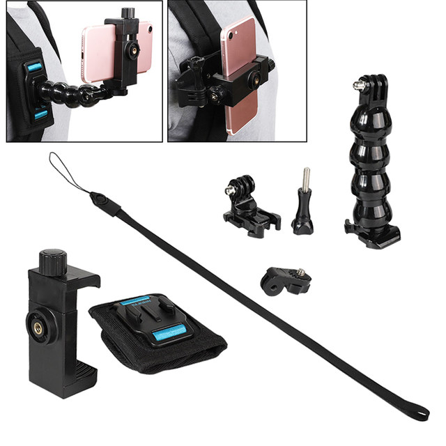 Backpack Strap Clip Mount Phone Holder for Shooting Video for