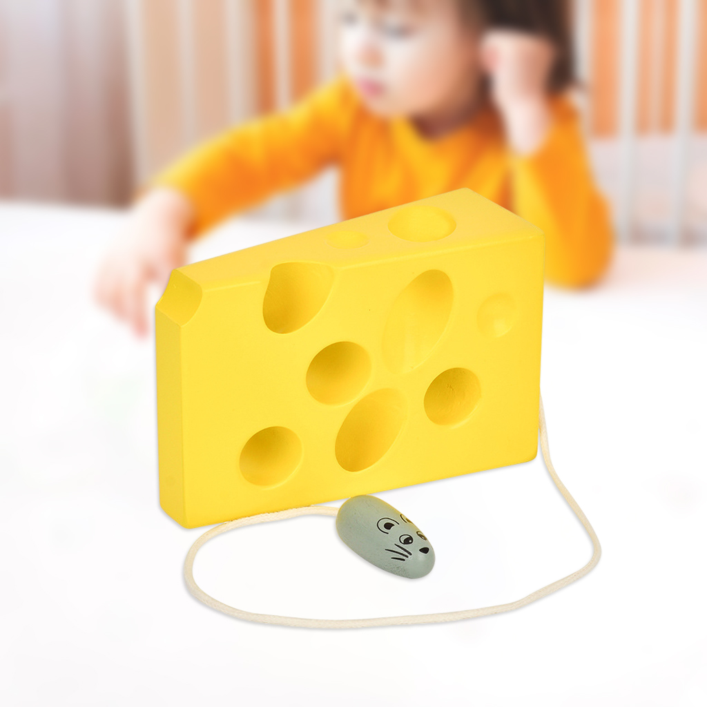 Wooden Lacing Threading Montessori Toy Early Build Basic Life Skill Educational Toy Fine Learning Educational Toy Gift