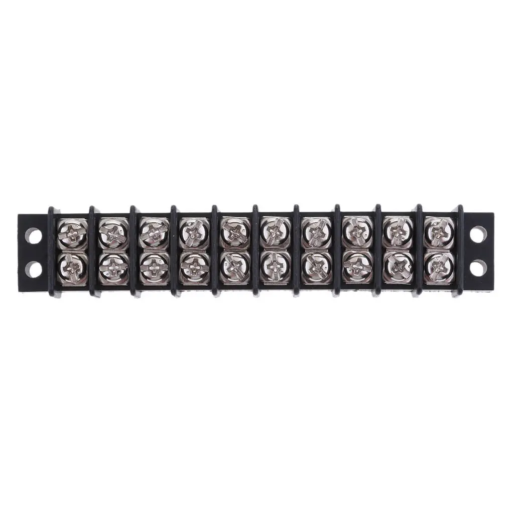 Marine Boat RV 10 Gang Barrier Type Junction Block with 8-32 Screw Terminals