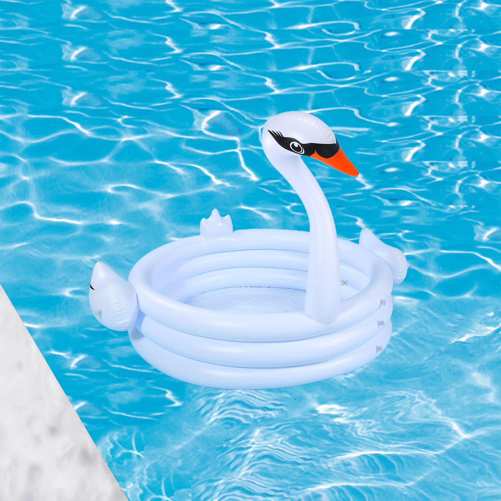 PVC Inflatable Swimming Swan Floats Child Sport Holiday Swim Ring Play Toy