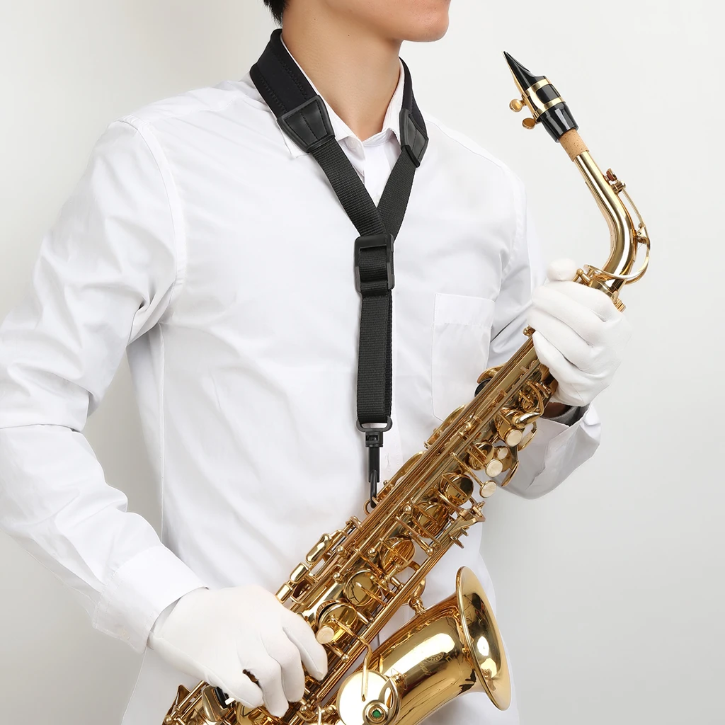 Professional Soft Padded Saxophone Neck Strap with Snap Hook for Alto Tenor Soprano Baritone Sax Music Accessories