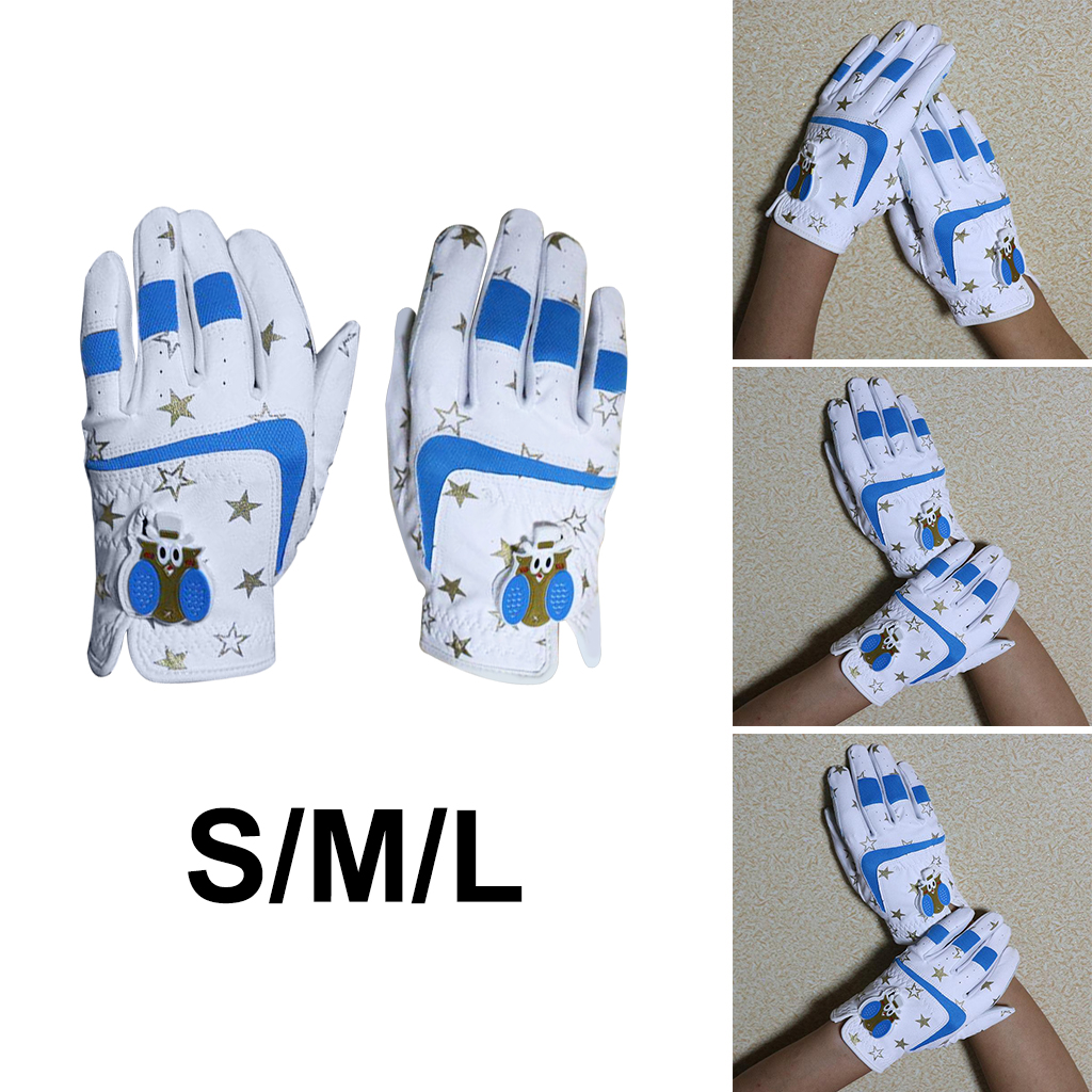 1Pair Durable Kids` Golf Gloves Left Right Hand Leather Breathable All Sizes