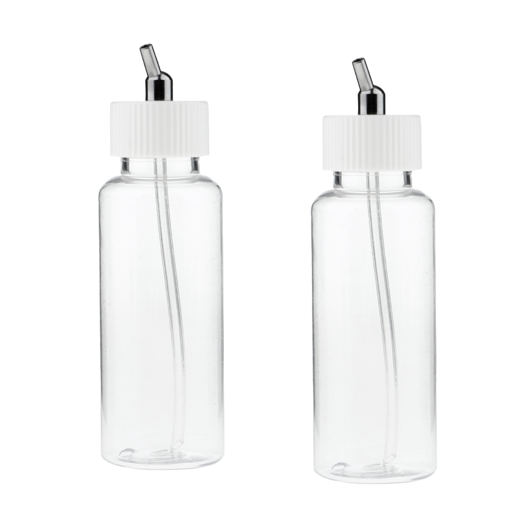 2x Airbrush Air Brush Glass Bottle /Lid /Adapter 22cc Siphon Feed Jar 2 Kind of Action