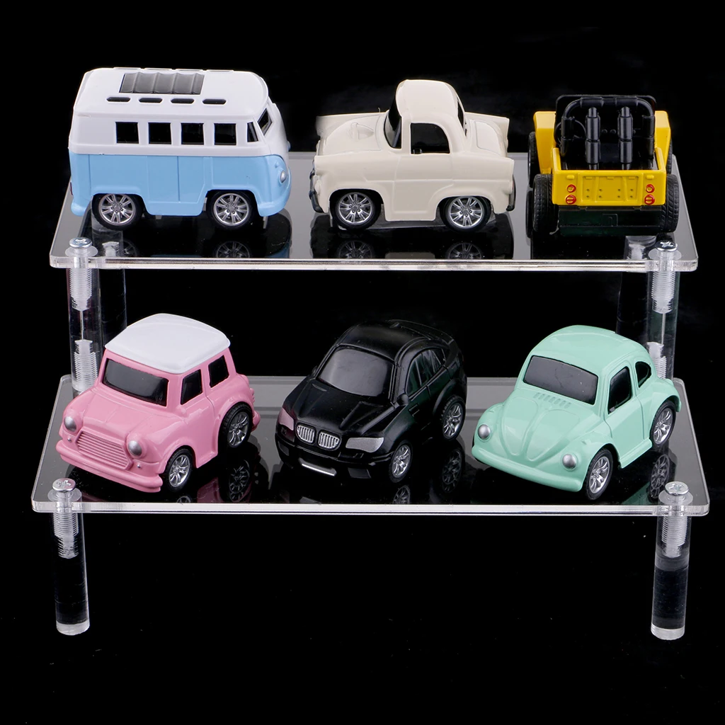 1Pcs Acrylic Riser Stand Shelf for    Figure Display, 2 Steps Acrylic Display for Decoration and Organizer-Small